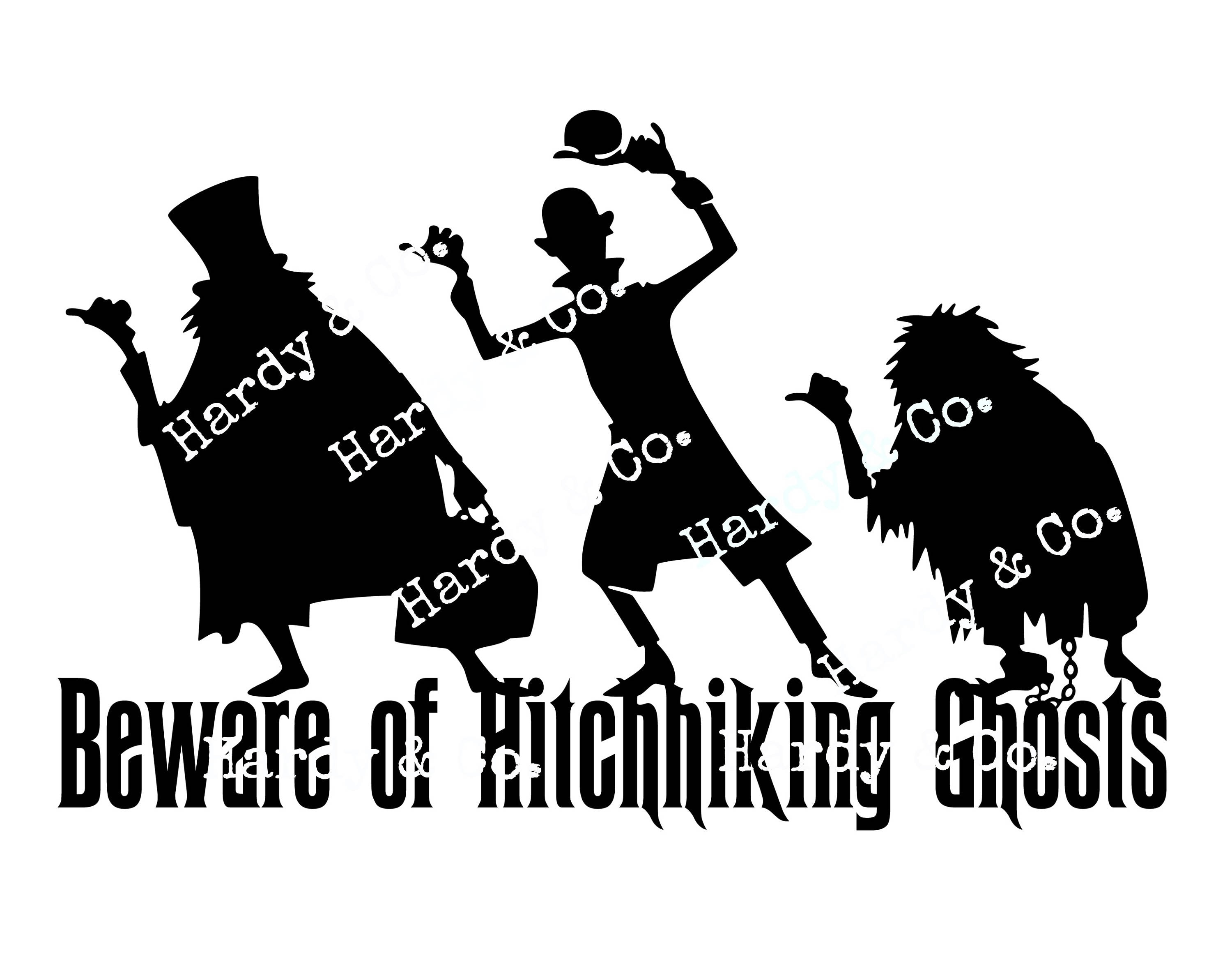 Beware of Hitchhiking Ghosts SVG Cut File, image size:3000x2319