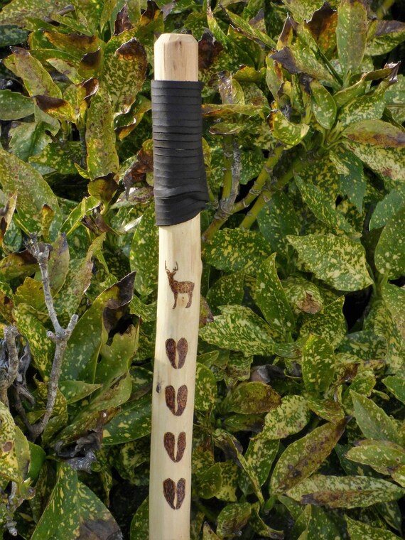 Walking Stick/ Wood Walking Stick/ Wood Burned Art/Deer Etsy