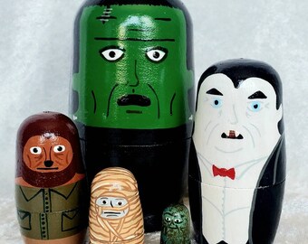 Classic horror nesting dolls