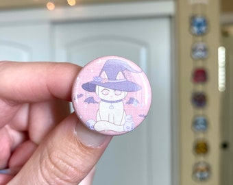 Witch Kitty 1" Pinback Button