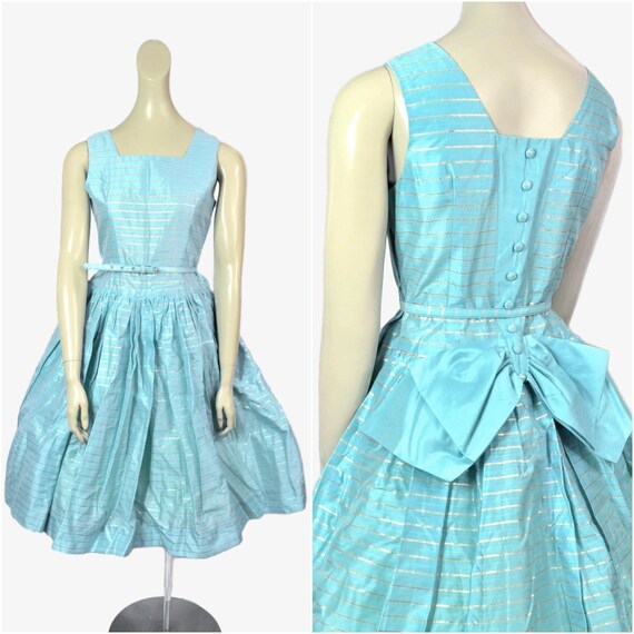 Vintage 50s Dress, Full Swing Skirt, Small Medium