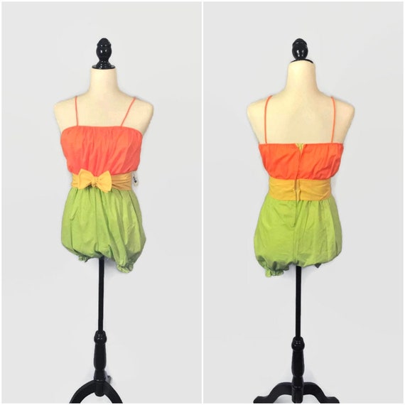 Vintage 70s Romper, XS Small, 60s Playsuit