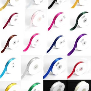 3mm Double Face Satin Ribbon - Sold per 5 metres.  Satin ribbon available in 28 colours