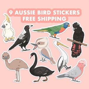 Native Australian Bird Sticker Collection, Waterproof Stickers