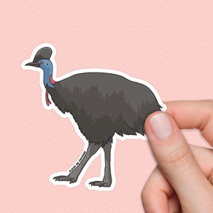 Cassowary Sticker, Australian Birds, Native Australian Animals, Gifts for Bird Lovers