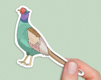 Japanese Pheasant Sticker, Green Pheasant, Japanese Culture, Animals from Japan