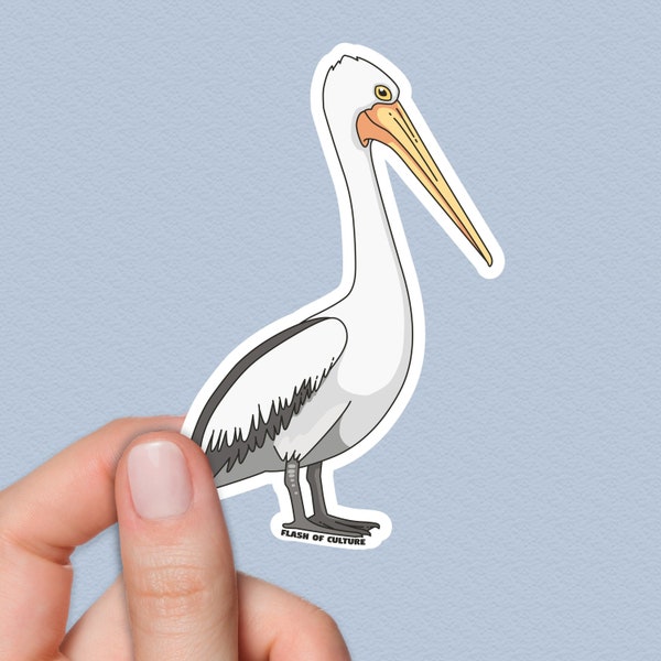 Pelikan-Aufkleber, einheimische australische Vögel, wasserfeste Aufkleber