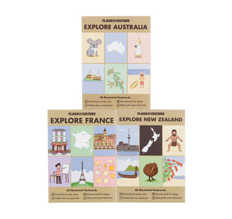 Travel themed flashcards Australian flashcards Kids flashcards Flashcard set