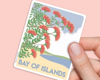 Pohutukawa Sticker, New Zealand Pōhutukawa, Bay of Islands, Gifts from NZ, Kiwiana Gifts