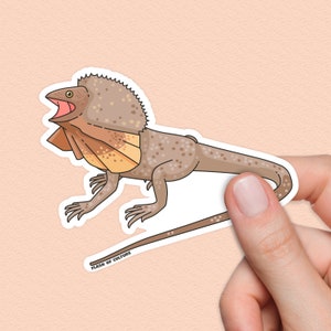 Frilled Neck Lizard Sticker, Native Australian Animals, Reptile Gifts