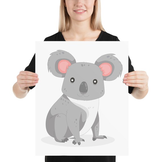 Koala Poster Koala Print Koala Art Poster Australian Animal Etsy