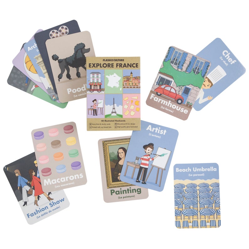 French Flashcards Kids Flashcards French Culture France Etsy