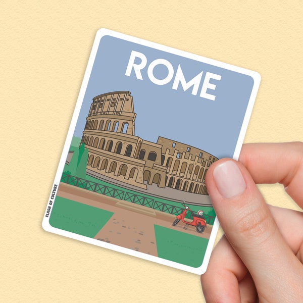 Rome Italy Sticker, Italian Art, Souvenirs from Italy, Colosseum Rome