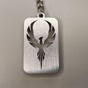 Phönix, Arabischer Phönix, Feuervogel, Lilarot, mythologischer Schlüsselanhänger aus Aluminium