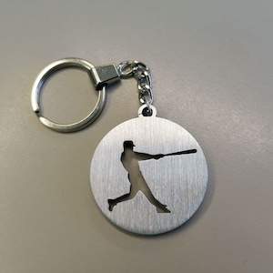 Baseball, batter, batting, baseball bat, IBAF aluminum key ring