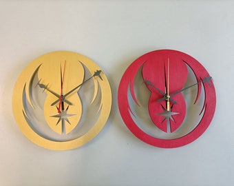 Star Wars logo Jedi, Wall clock, Wall clock, home decoration, round 26cm, colored aluminum