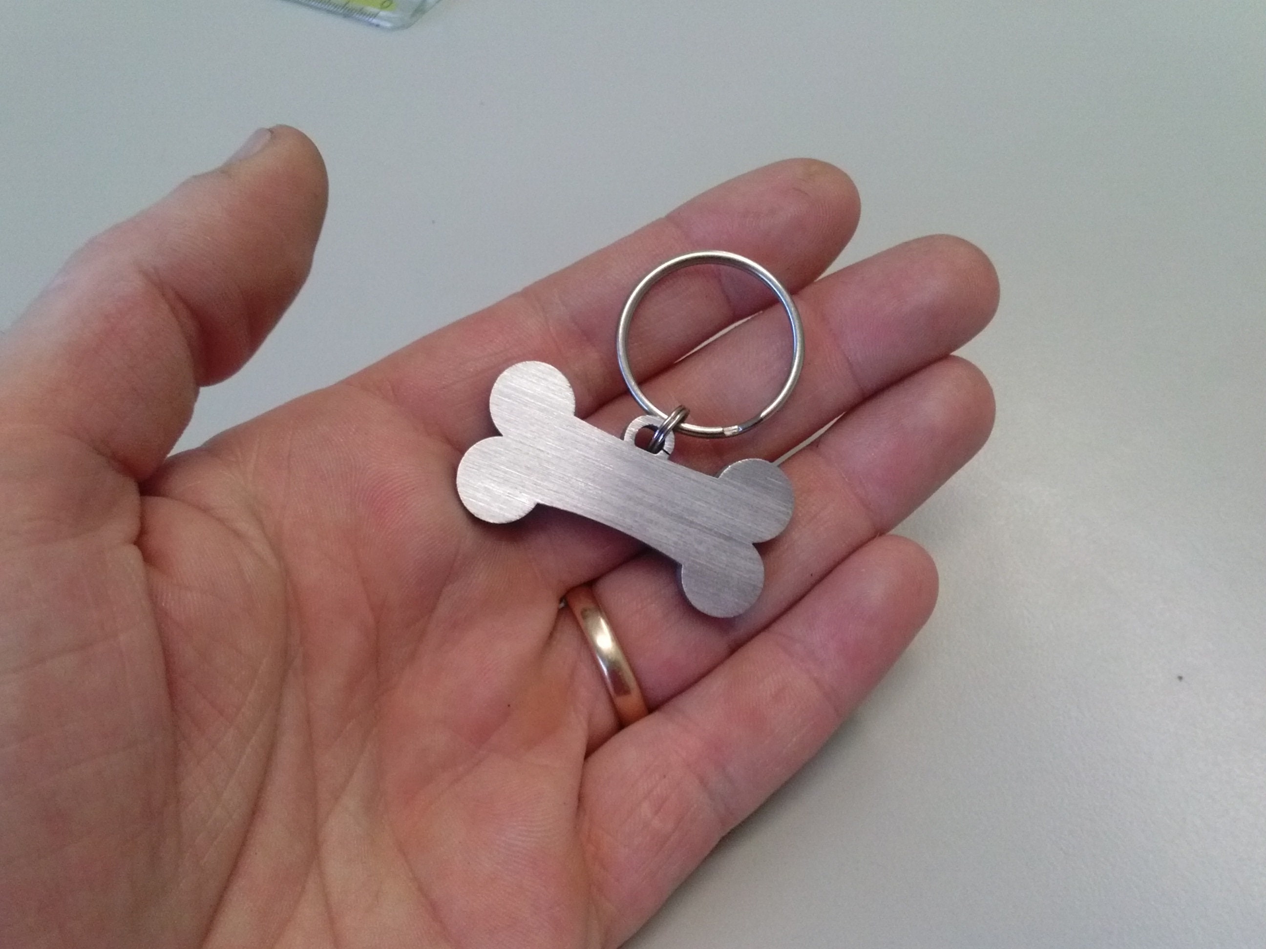 Dog collar tag bone with phone number name aluminum animal Etsy Polska