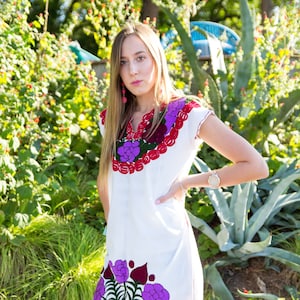 QUETZALLI geborduurde jurk/Mexicaanse jurk/Frida/Frida Kahlo jurk/Ethnic MT S/M