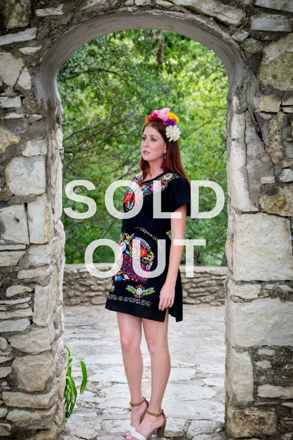 CALLI Embroidered Dress/Mexican/Embroidered Dress/Vintage Dress/Ethnic, Hippie, Sz S-L