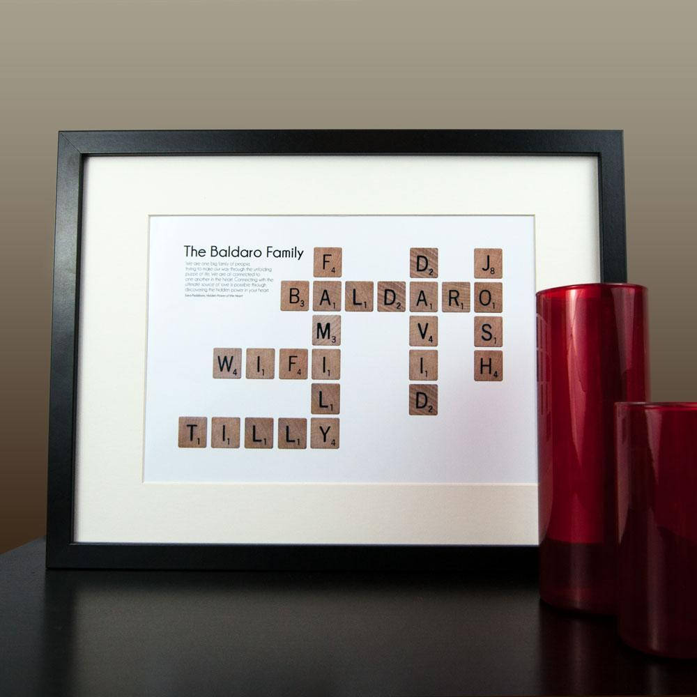 Scrabble Frame Scrabble Word Art Family Scrabble Art Etsy