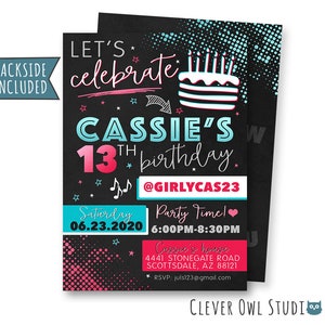 Tik Tok Uitnodiging, Tik Tok Verjaardagsuitnodiging, Tik Tok Party, Tik Tok Party Uitnodiging, Muziekfeest Uitnodiging, Digitaal, Printables, DM