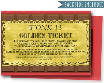 Willy Wonka Invite Etsy