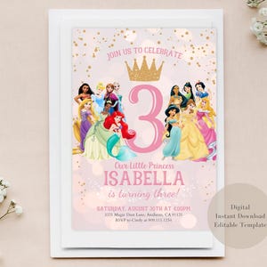 Personalisierte Prinzessin Geburtstagseinladung, königliche Feier (Digital)