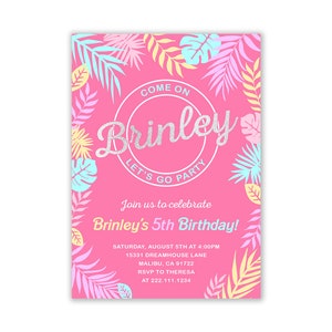Malibu Doll Invitation, Classic Doll Birthday Party, Pink Birthday Party Invitation, Pink Doll Birthday Invitation, Malibu Doll Invites