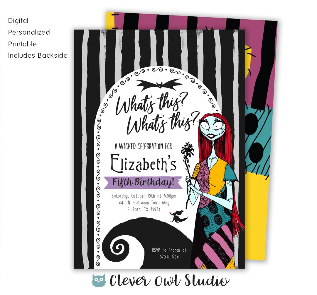 The Nightmare Before Christmas Invitation, Jack Skellington Party, Sally Invitation, Halloween Birthday Invitation, Digital Invites, Evite - Etsy for Free Printable Nightmare Before Christmas Invitations