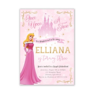 Sleeping Beauty Invitation, Princess Aurora Invitation, Sleeping Beauty Party, Sleeping Beauty 1st Birthday, Digital E-vite, Castle Invites