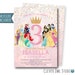 Princess Birthday Invitations, Princess Invitation, Princess Party, Disney Princess, Royal Celebration, Gold, Pink, Printables, Personalized 