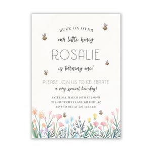 Bee Birthday Invitation, Honey Bee Invitation, Honey Invitation, Sweet Honey Invite, Bee Birthday Party, Bee Theme, Personalized, Digital