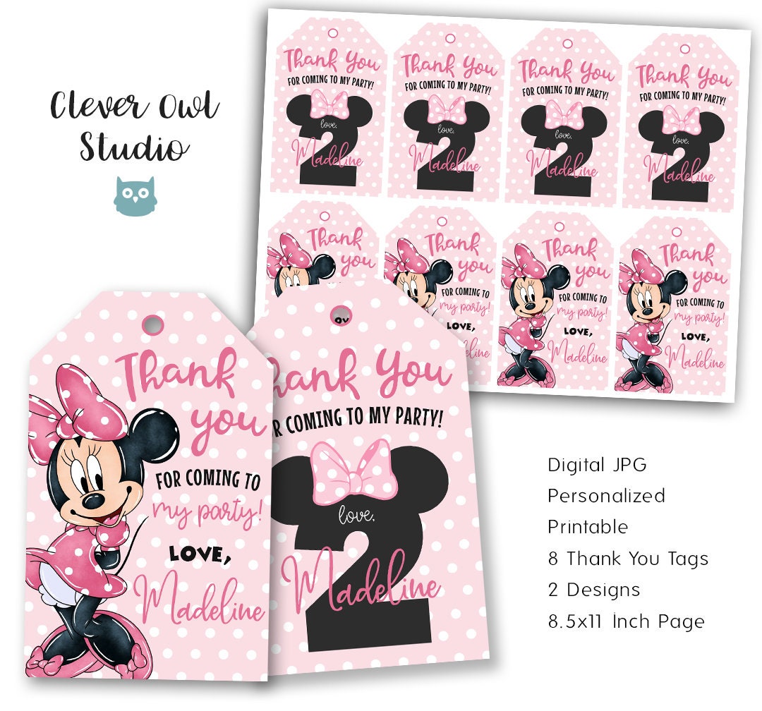 Minnie Mouse Thank You Tags, Minnie Mouse Tags, Minnie Mouse Party, Minnie Mouse Birthday, 2nd Birthday, Peace Sign, Twodles, Personalized - Etsy minnie-mouse-thank-you-tags-minnie-mouse-tags-minnie-mouse-party-minnie-mouse-birthday-2nd-birthday-peace-sign-twodles-personalized-etsy