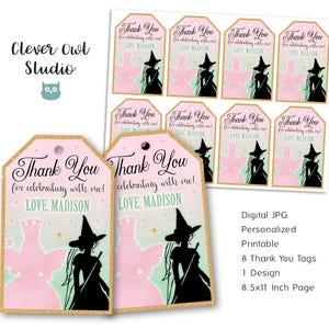 Slechte bedankkaartjes, slechte heksen-tags, slechte themafeest, slechte verjaardagstags, slechte verjaardag, afdrukbare items, gepersonaliseerd, digitaal