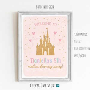 Princess Birthday Sign, Castle Sign, Disneyland Sign, Disney Princess, Royal Celebration, WDW, Printables, Personalized, Digital