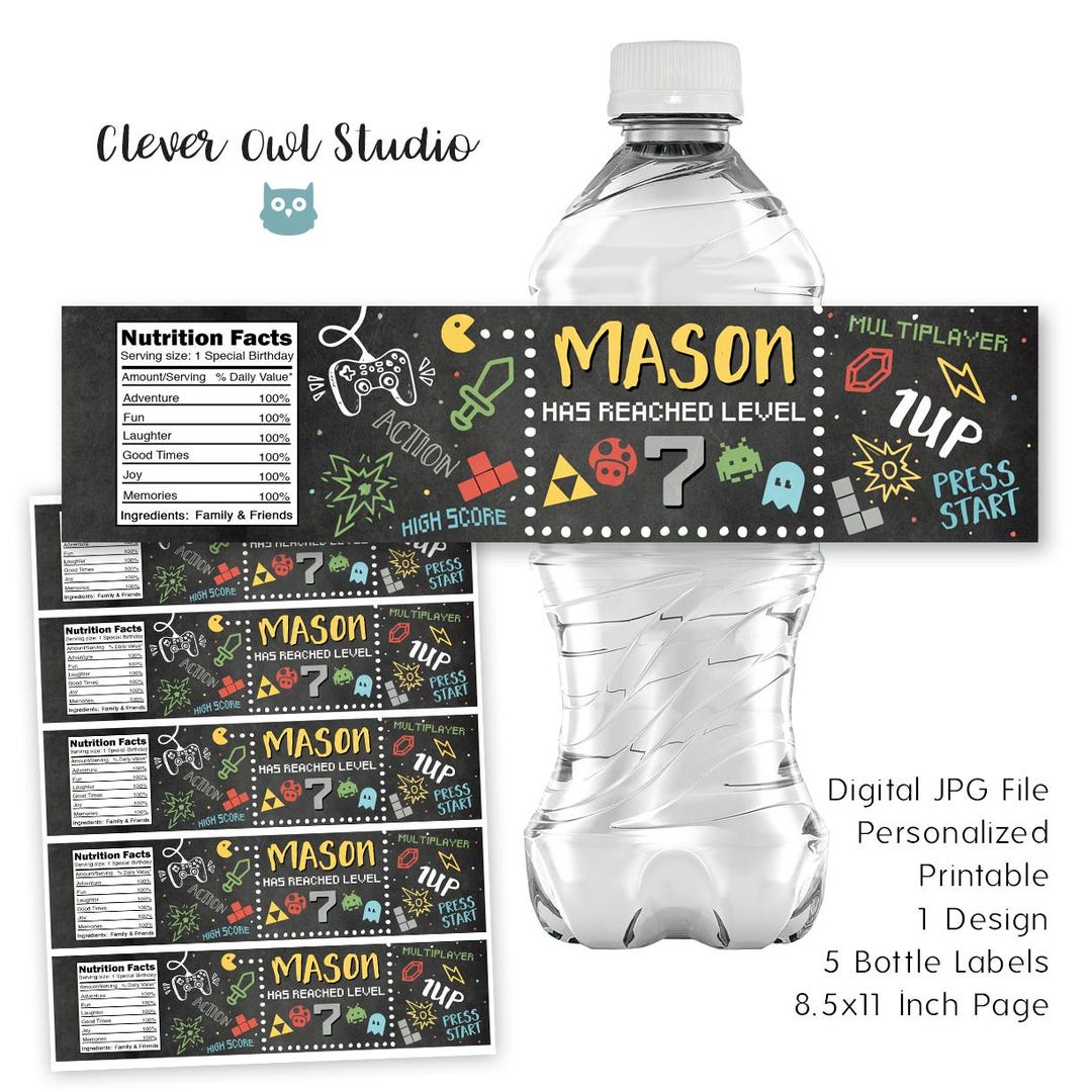 Video Game Bottle Labels, Gamer Party (digital) - Etsy
