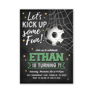 Soccer Birthday Party Invitation, Football Invitation, Soccer Player Party, Soccer Party, Soccer Theme, DIY, Digital Download, Evite