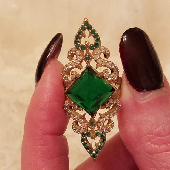 Vintage Emerald Quartz & White Topaz Emerald Cut … - image 5