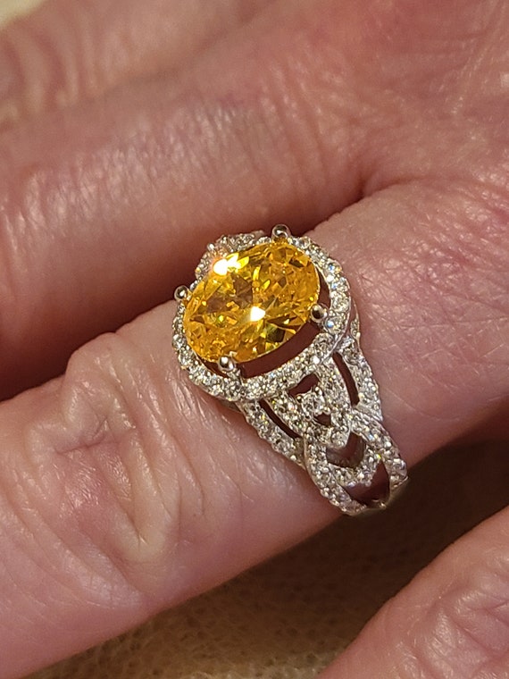 Gatsby 18k Yellow Gold Plated Panther Ring w White Sapphire /& Emerald Quartz Gemstones Ring Size 8