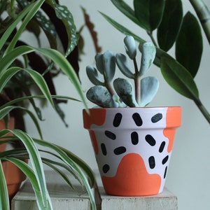 Handgeschilderde terracotta bloempot: aanpasbare kamerplantenbak