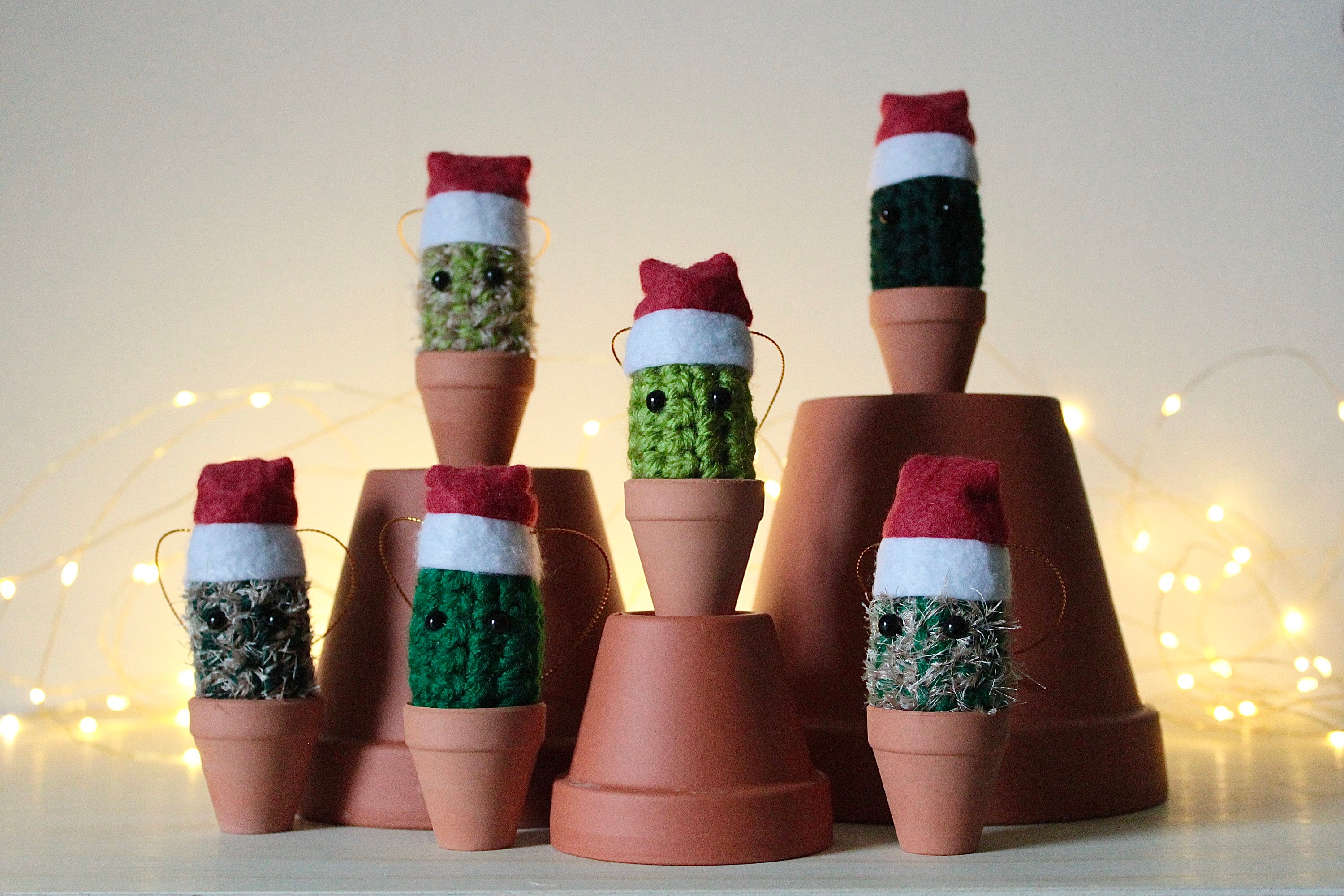 Crochet Cactus Christmas Tree Decorations Hanging Xmas Decor | Etsy UK