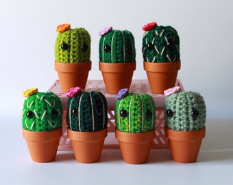 XSMALL Crochet Cactus in 5.5cm terracotta plant pot, perfect plant gift idea for house plant lovers