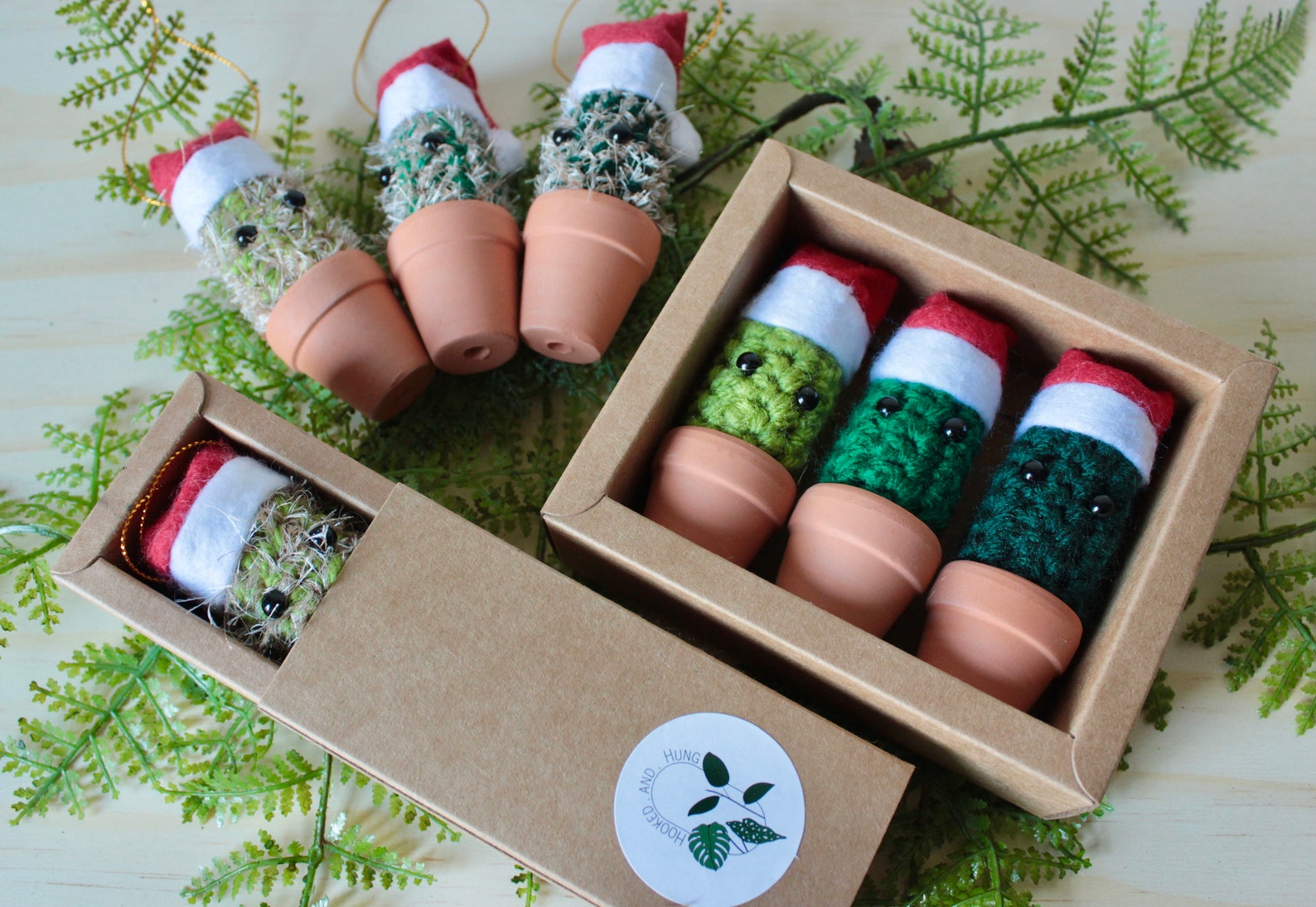 Crochet Cactus Christmas Tree Decorations Hanging Xmas Decor | Etsy UK