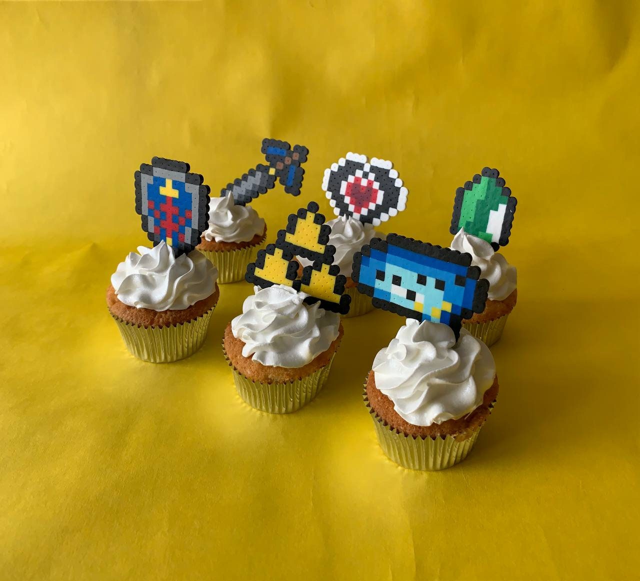 Zelda Perler Bead Cupcake Cupcake Party Toppers Set Zelda Etsy Australia