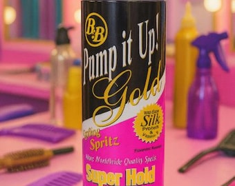 Pump It Up gouden retro haarlakbeker | 20oz roestvrijstalen beker | Nostalgiecadeau jaren 90 | Vintage haarverzorging |Magere beker |Beauty beker