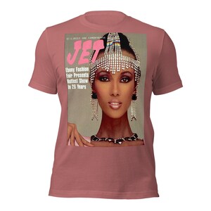 IMAN Vintage JET Magazine Ebony Fashion Fair T-Shirt | Black Fashion History | Retro Magazine Cover Tee | Unisex Cotton Shirt