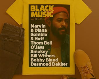 Vintage Marvin Gaye Black Music Magazine T-Shirt | Soul Legend Tee | R&B History | Retro Music Cover | 70s 80s Music Unisex Cotton Tee