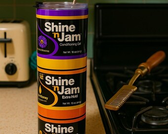 Retro beker voor haarproducten | 20oz roestvrijstalen beker | Cadeau natuurlijk haarverzorging | Zwarthaarcultuur | Drinkgerei in vintage stijl | Bekers