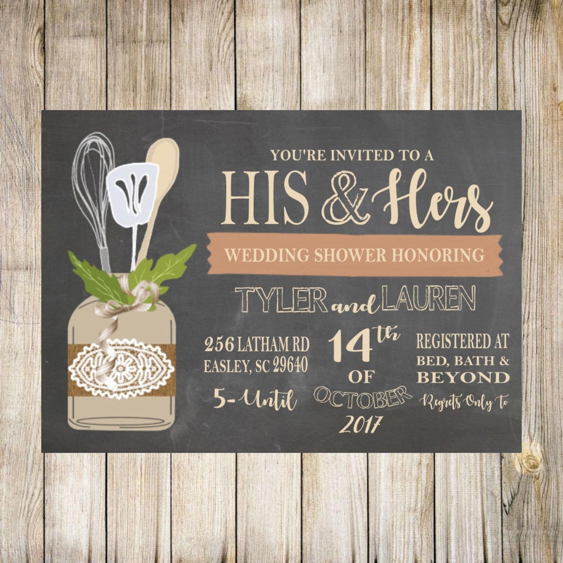 His & Hers Shower Invitation Couples Wedding Shower Etsy
