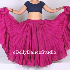 25 Yard Skirt/Gypsy Skirt/Cotton Skirt/Tribal Skirt/Belly Dance Skirt/Flamenco/4 Tiered/Renaissance/Bohemian/Festival Skirt/Flowy Skirt/ATS